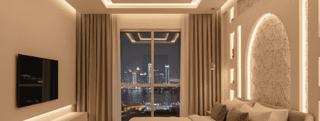 خدمة جبس مع إضاءة مخفية